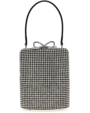 Self-Portrait Crystal Fishnet Borse A Mano Grigio-Donna - Bianco