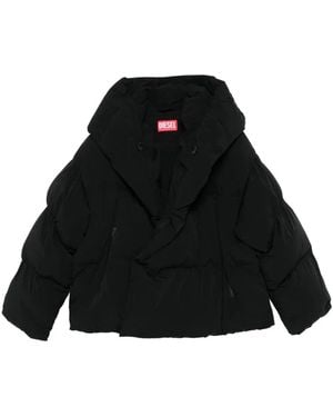 DIESEL Gefütterte Kapuzenjacke - Schwarz