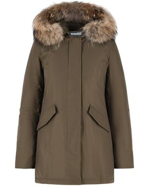 Woolrich 'Arctic Racoon' Cotton Blend Parka - Green