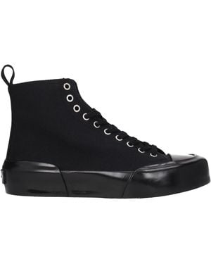 Jil Sander Canvas High Top Trainers - Black