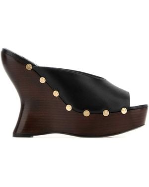 Magda Butrym Nappa Leather Wedges - Black