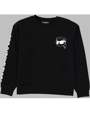 KARL LAGERFELD Felpa Con Stampe - Black
