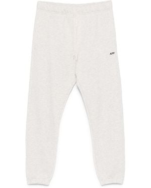 Autry Cotton Sweatpants With Logo - White