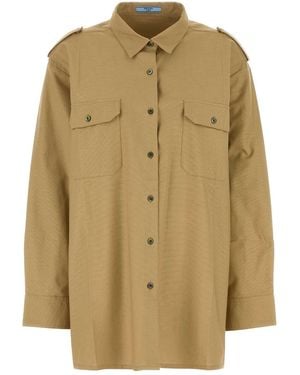 Prada Cotton Oversized Shirt - Natural
