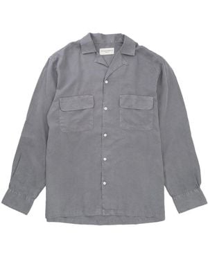 Officine Generale Relaxed-Fit Camp Shirt With Chest Pockets - Grau