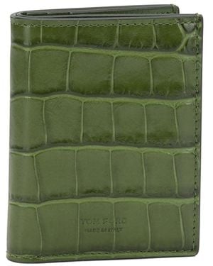 Tom Ford Porte-cartes pliable à imprimé crocodile - Vert