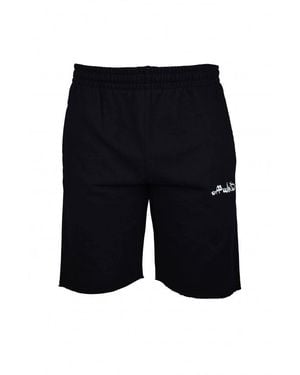 Off-White c/o Virgil Abloh Signature Logo Cotton Shorts - Blue
