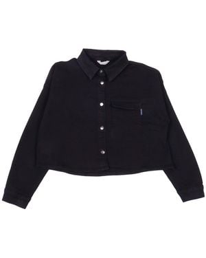Palm Angels Overshirt Cropped L/S Girl - Blue