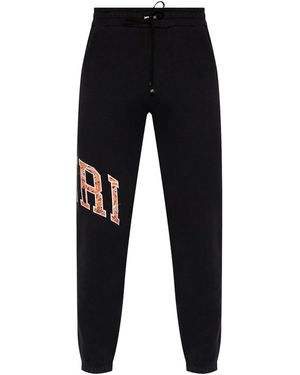 Amiri Schwarze baumwollhose mit kordelzug in der taille