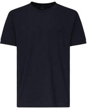 Fay Black Logo T -shirt - Zwart