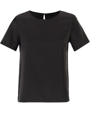 Weekend by Maxmara Wkdzona Satin And Jersey T Shirt - Black