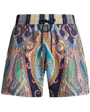 Etro Paisley Print Badeanzug - Blau