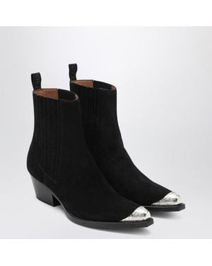 Sartore Suede Wax Ankle Boot - Black