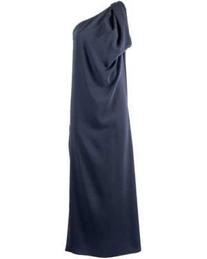 P.A.R.O.S.H. One-Shoulder Draped Evening Dress By P. A.R. O.S. H - Blue