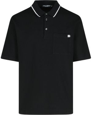 Dolce & Gabbana Cotton Polo Shirt - Black