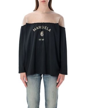 MM6 by Maison Margiela Essential Cotton T-Shirt For - Black