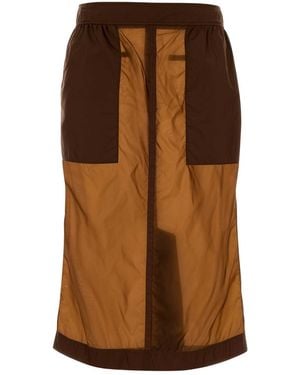 Saint Laurent Chocolate Nylon Skirt - Brown