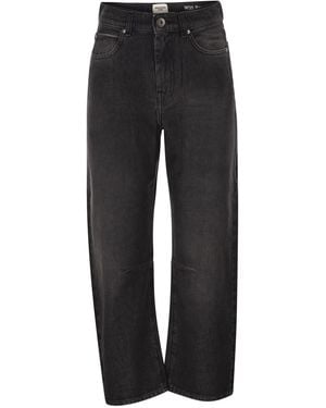 Weekend by Maxmara Wkdcaduca Katoenen Denimjeans Met Wijde Pijpen - Zwart