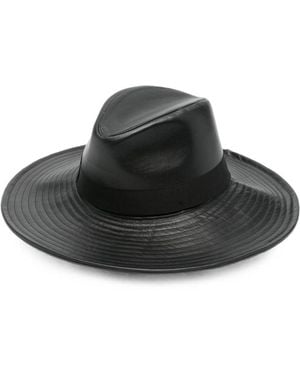 Borsalino Sophie Leather Hat - Black