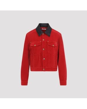 Versace Stückgefärbte Jeansjacke von - Rot