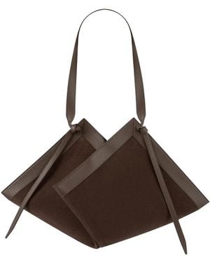 Yuzefi Shoulder Bag Wonton Suede - Brown