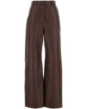 Loewe Chocolate Nappa Leather Pant - Brown