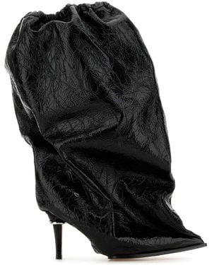 McQueen Leather Heeled Boots - Black