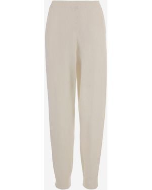 Allude Hosen aus Wolle und Kaschmir - Weiß