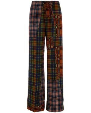 Dries Van Noten Straight Flat Front Trousers - Brown