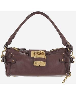 Chloé Paddington Leather Bag - Purple