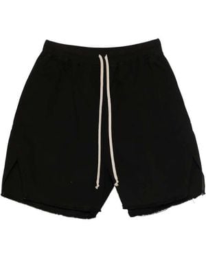 Rick Owens Frayed Hem Drawstring Shorts Size S - Black