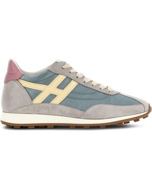 Hogan Low-Profile Suede Mesh Retro Sneakers - Blue