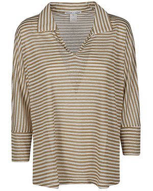 C-ZERO SHIRT C Zero Hemd gestreiftes Poloshirt - Grau