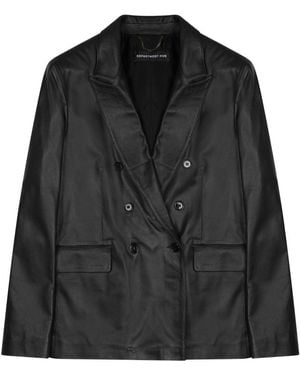 Department 5 Stylish Leather Jacket For - Black