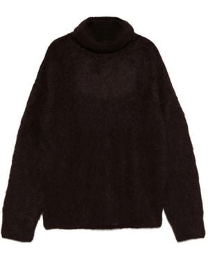 Uma Wang Jersey con cuello alto - Negro