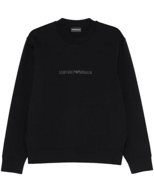 Emporio Armani Logo Cotton Sweatshirt - Black