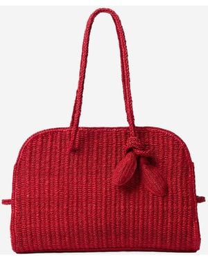 Jacquemus Bolsa Turismo Rafia - Rojo