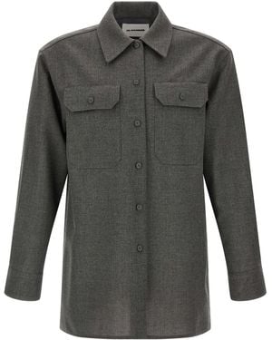 Jil Sander Canvas -Hemd - Grau