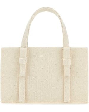 Kara Ivory Canvas Handbag - White