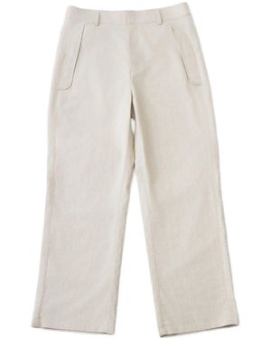 Hiking Patrol Path Linen Cotton Mixed Trouser - White