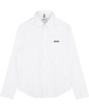 BOSS Camicia Con Logo - White