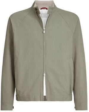 Brunello Cucinelli Blousonjacke aus Baumwolle - Grün