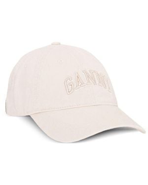 Ganni Organic Cotton Baseball Cap - White