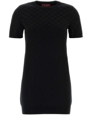 Gucci Wool Blend Mini Dress - Black