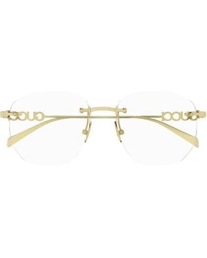 Gucci Gg1806 O 002 Or/Transparent Femme's Lunettes - Métallisé
