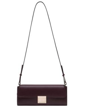 Ami Paris Mimi Umhängetasche Leder Burgund - Lila