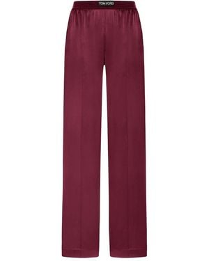 Tom Ford Silk Pyjama Trousers - Red