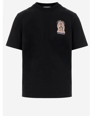 CASABLANCA Baumwoll-T-Shirt mit Logo - Schwarz