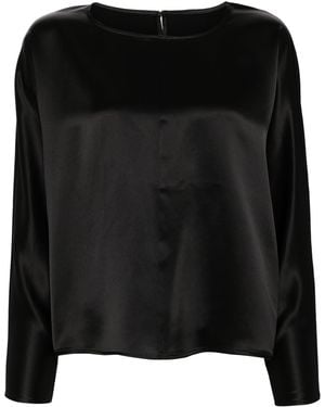 By Malene Birger Acetate Blend Button-Up Shirt - Black