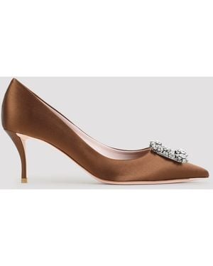 Roger Vivier Flower Strass 65 Pumps - Braun